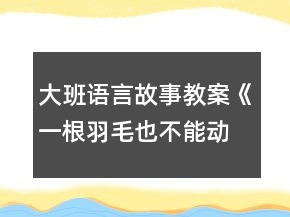 大班语言故事教案《一根羽毛也不能动》反思