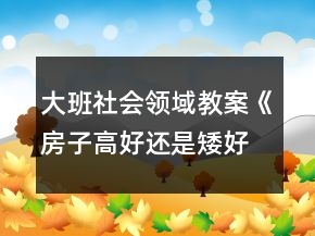 大班社会领域教案《房子高好还是矮好》