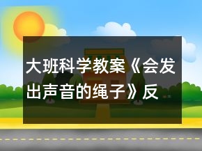 大班科学教案《会发出声音的绳子》反思