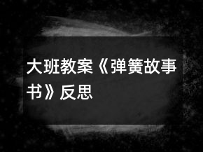 大班教案《弹簧故事书》反思