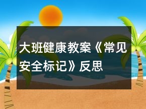 大班健康教案《常见安全标记》反思