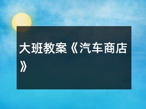 大班教案《汽车商店》