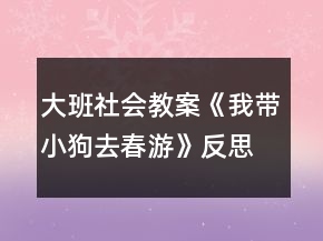 大班社会教案《我带小狗去春游》反思