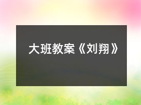 大班教案《刘翔》