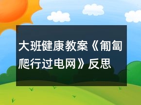 大班健康教案《匍匐爬行过电网》反思