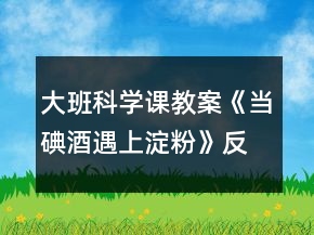 大班科学课教案《当碘酒遇上淀粉》反思