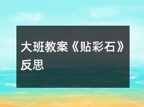 大班教案《贴彩石》反思