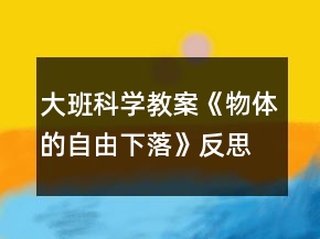 大班科学教案《物体的自由下落》反思