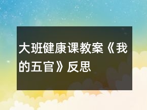 大班健康课教案《我的五官》反思