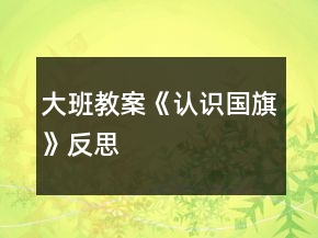 大班教案《认识国旗》反思