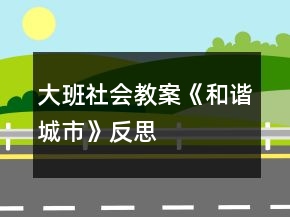 大班社会教案《和谐城市》反思