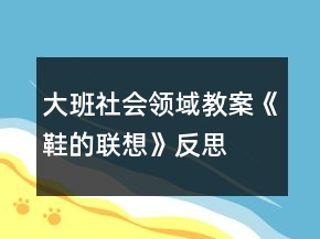 大班社会领域教案《鞋的联想》反思