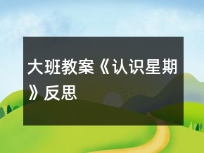 大班教案《认识星期》反思