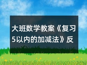 大班数学教案《复习5以内的加减法》反思