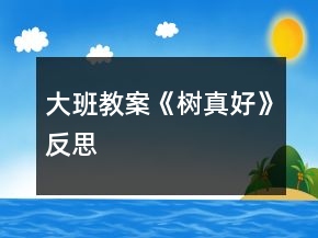 大班教案《树真好》反思