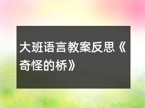 大班语言教案反思《奇怪的桥》
