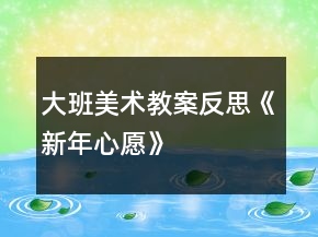 大班美术教案反思《新年心愿》