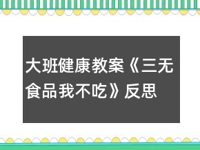 大班健康教案《三无食品我不吃》反思
