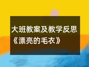 大班教案及教学反思《漂亮的毛衣》
