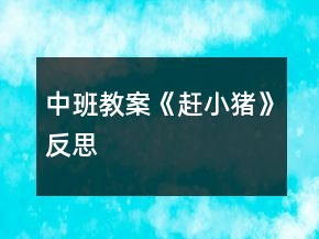 中班教案《赶小猪》反思