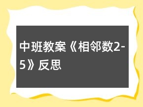 中班教案《相邻数2-5》反思