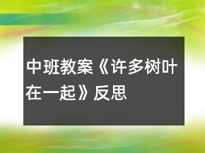中班教案《许多树叶在一起》反思