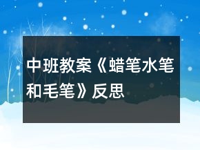 中班教案《蜡笔、水笔和毛笔》反思