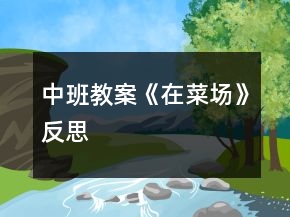 中班教案《在菜场》反思