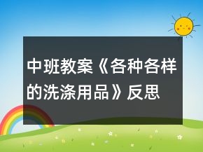 中班教案《各种各样的洗涤用品》反思