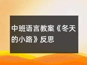 中班语言教案《冬天的小路》反思