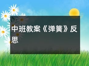 中班教案《弹簧》反思