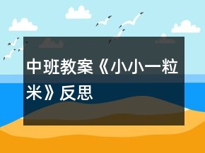 中班教案《小小一粒米》反思