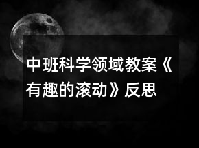 中班科学领域教案《有趣的滚动》反思
