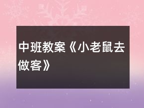 中班教案《小老鼠去做客》