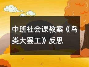 中班社会课教案《鸟类大罢工》反思