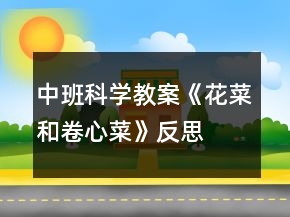 中班科学教案《花菜和卷心菜》反思