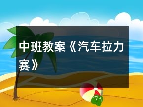 中班教案《汽车拉力赛》