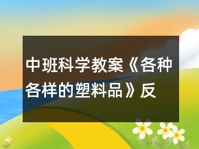 中班科学教案《各种各样的塑料品》反思