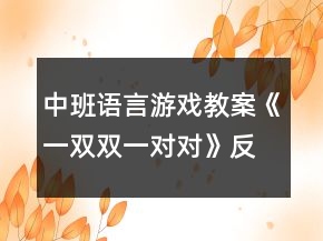 中班语言游戏教案《一双双一对对》反思