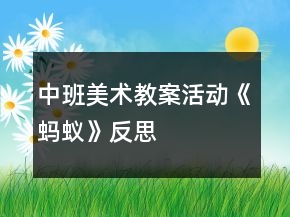 中班美术教案活动《蚂蚁》反思