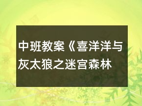 中班教案《喜洋洋与灰太狼之迷宫森林》反思