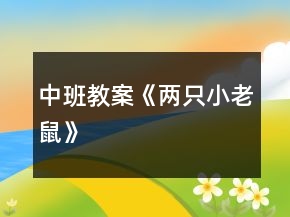 中班教案《两只小老鼠》