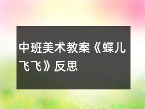 中班美术教案《蝶儿飞飞》反思