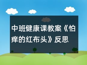 中班健康课教案《怕痒的红布头》反思