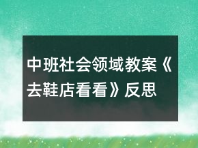 中班社会领域教案《去鞋店看看》反思