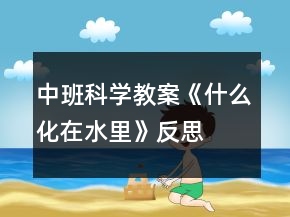 中班科学教案《什么化在水里》反思