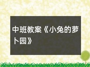 中班教案《小兔的萝卜园》