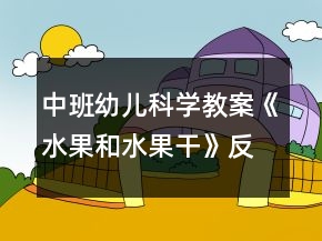 中班幼儿科学教案《水果和水果干》反思