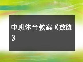 中班体育教案《数脚》