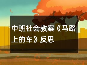 中班社会教案《马路上的车》反思